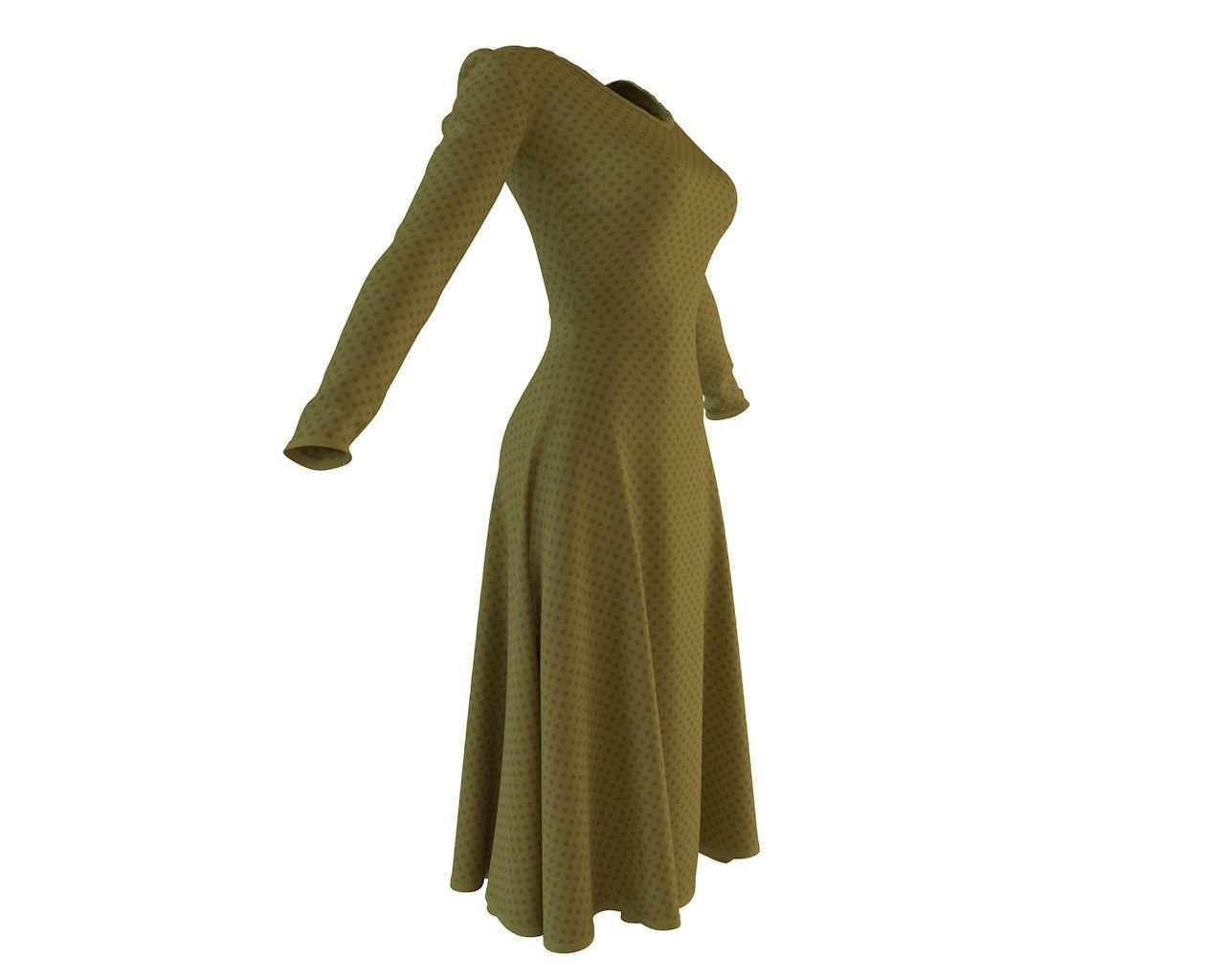 Stylish Designer Women A Line Dress 3D model  3D model_5
