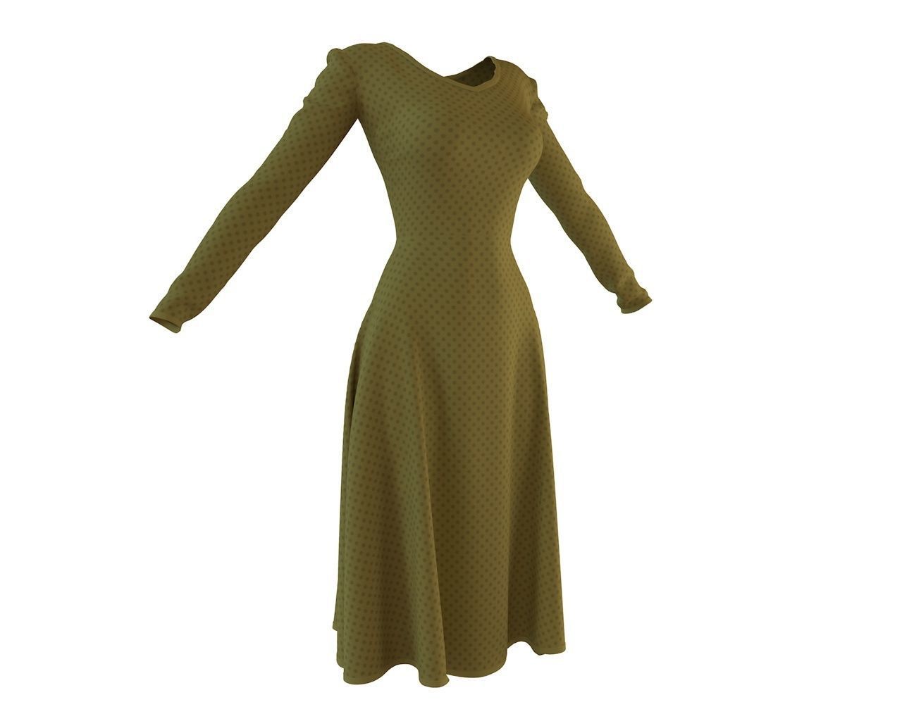 Stylish Designer Women A Line Dress 3D model  3D model_4
