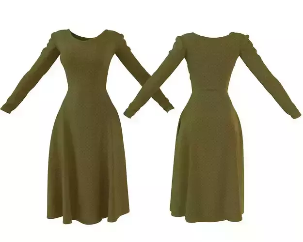 Stylish Designer Women A Line Dress 3D model  3D model