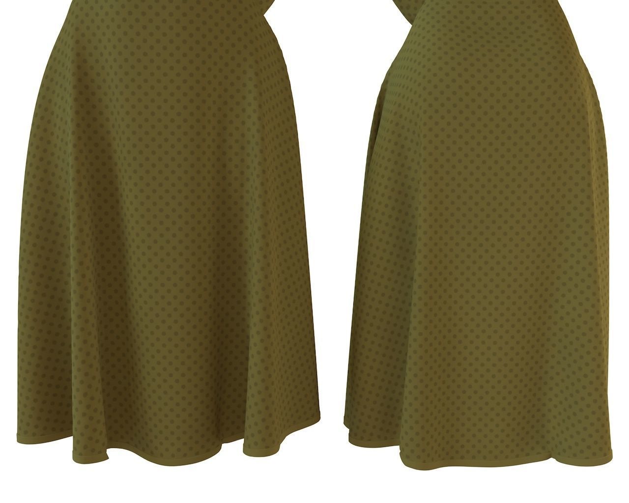 Stylish Designer Women A Line Dress 3D model  3D model_2