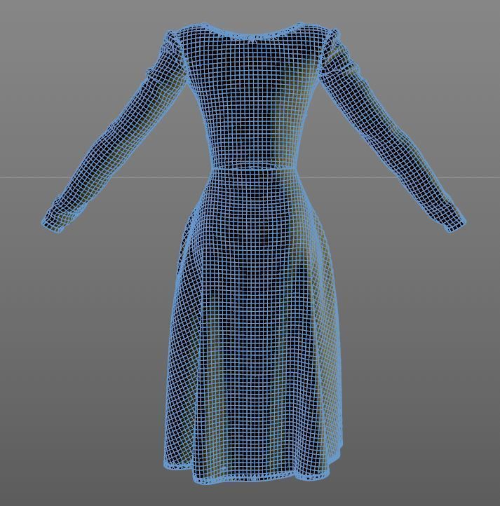 Stylish Designer Women A Line Dress 3D model  3D model_11