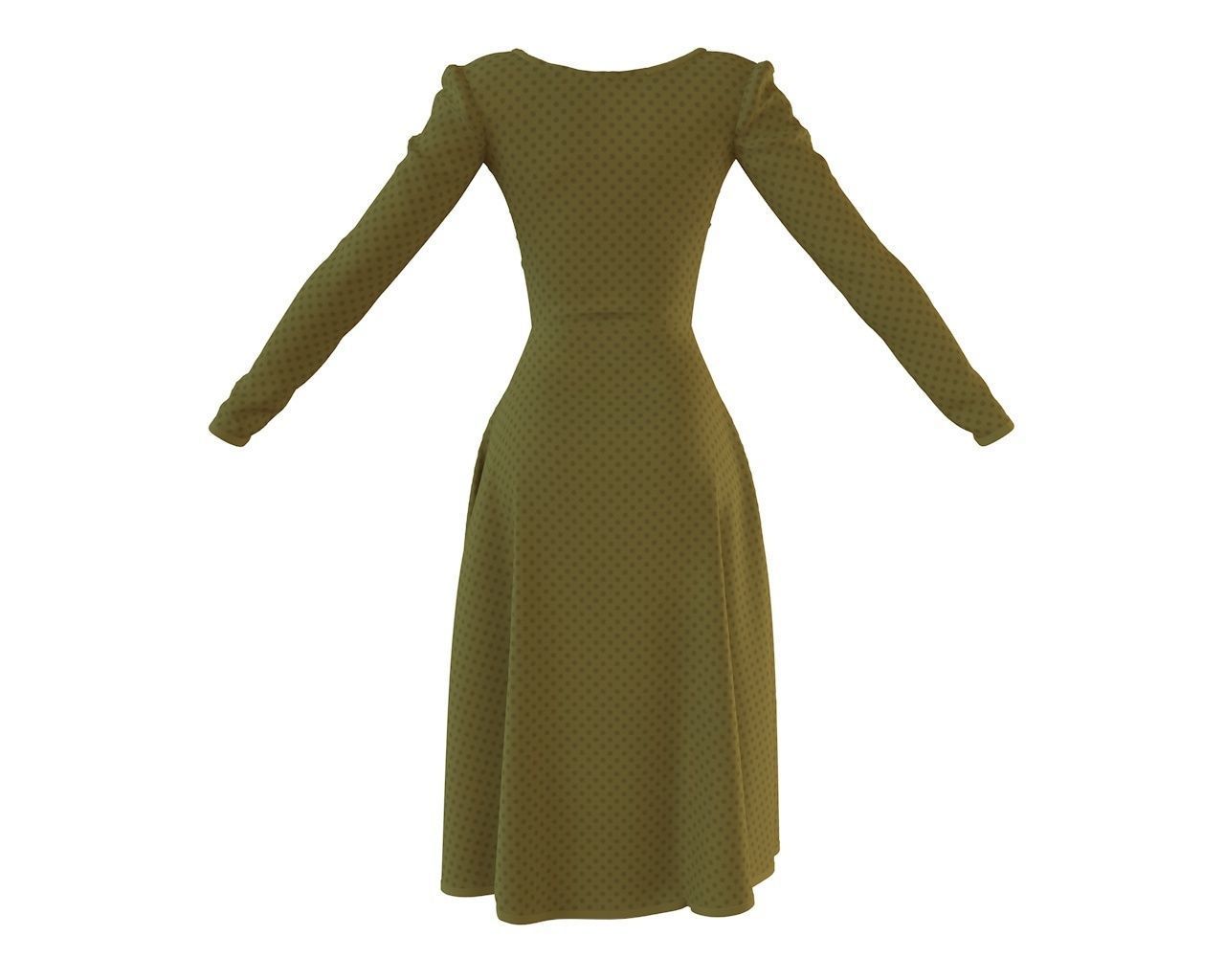 Stylish Designer Women A Line Dress 3D model  3D model_9