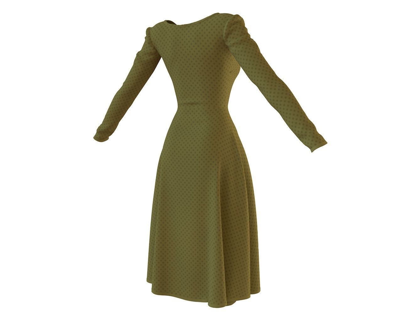 Stylish Designer Women A Line Dress 3D model  3D model_8