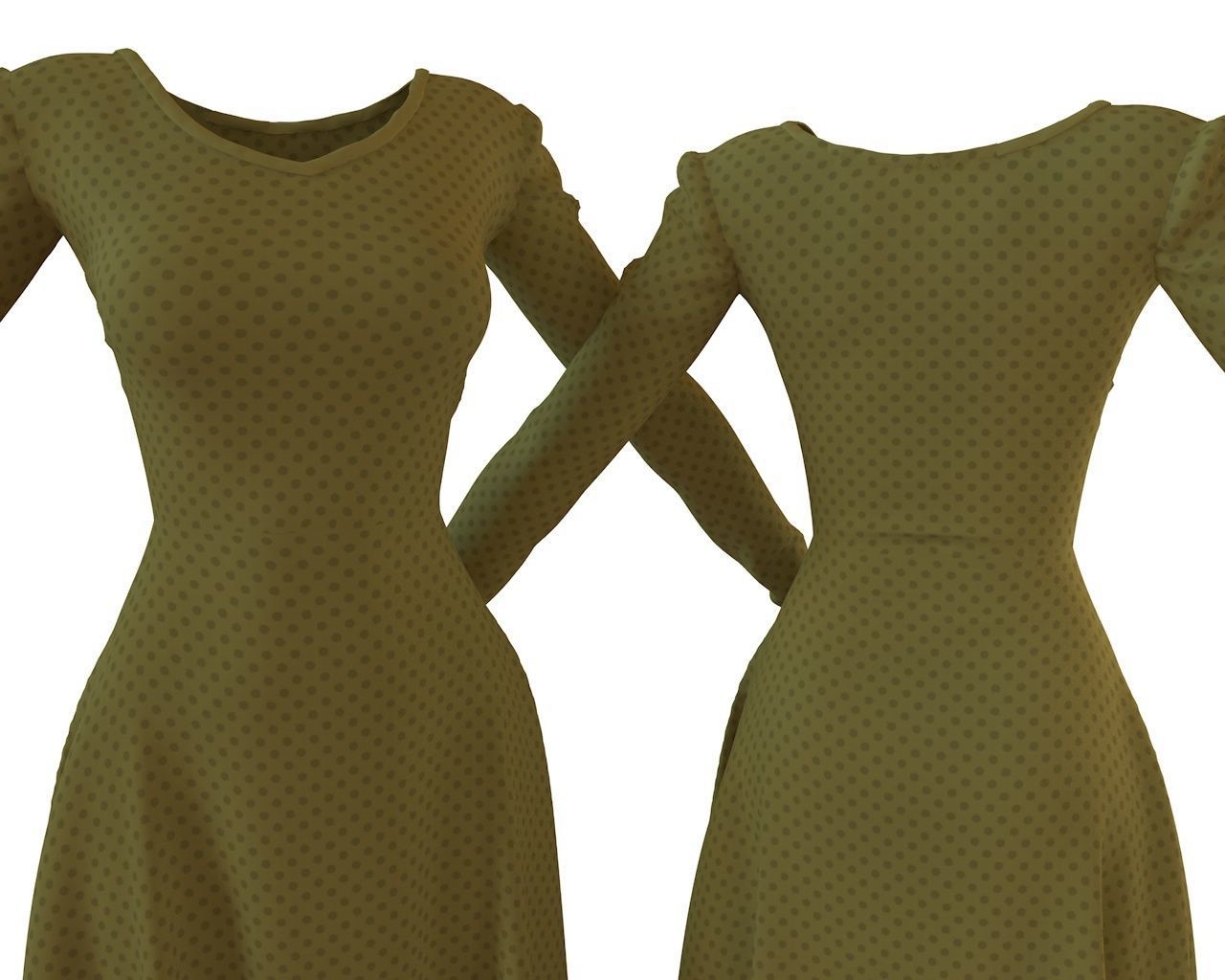 Stylish Designer Women A Line Dress 3D model  3D model_1