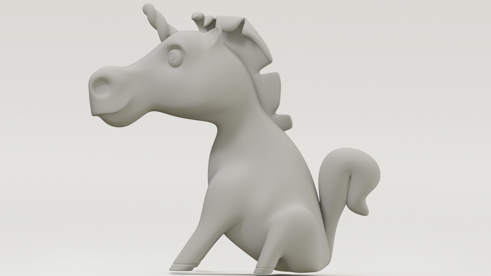 Caricature Unicorn figurine 3D print model_3
