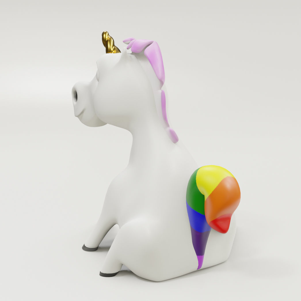 Caricature Unicorn figurine 3D print model_1