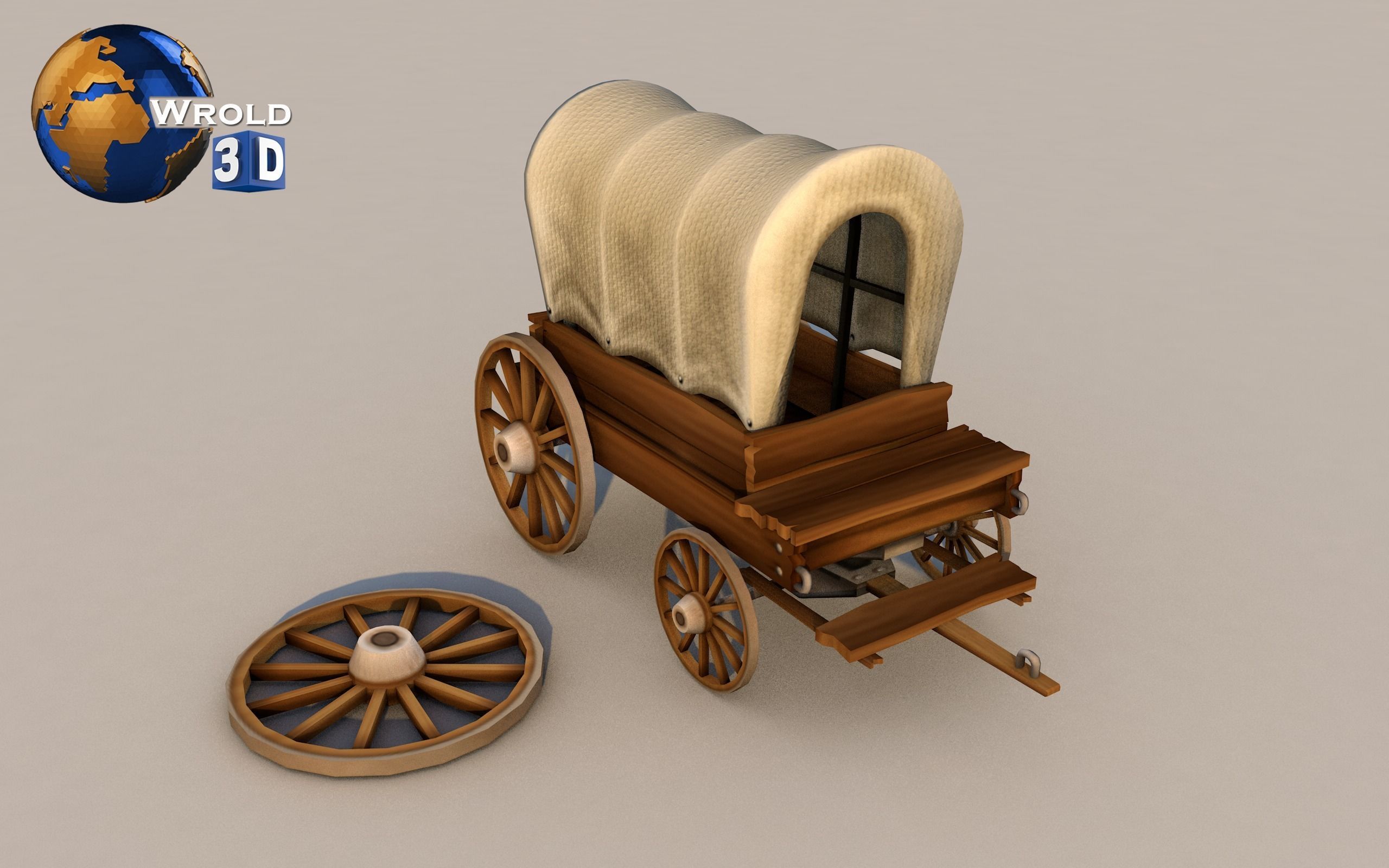 Medieval Cart Lowpoly Collection Pack 3D Model Low-poly 3D model_1
