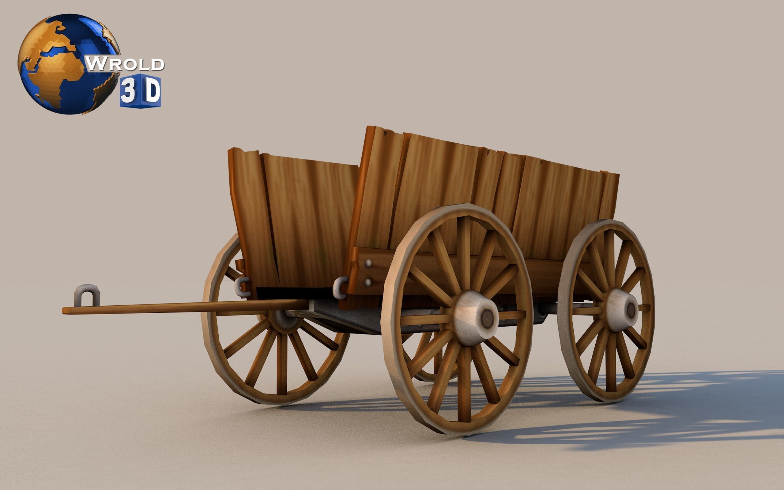 Medieval Cart Lowpoly Collection Pack 3D Model Low-poly 3D model_5