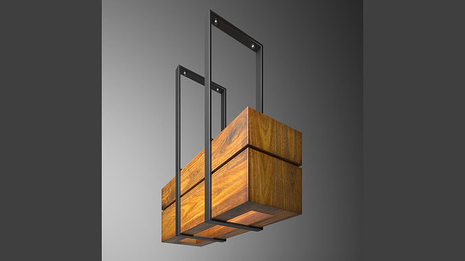 wooden light small Free 3D model