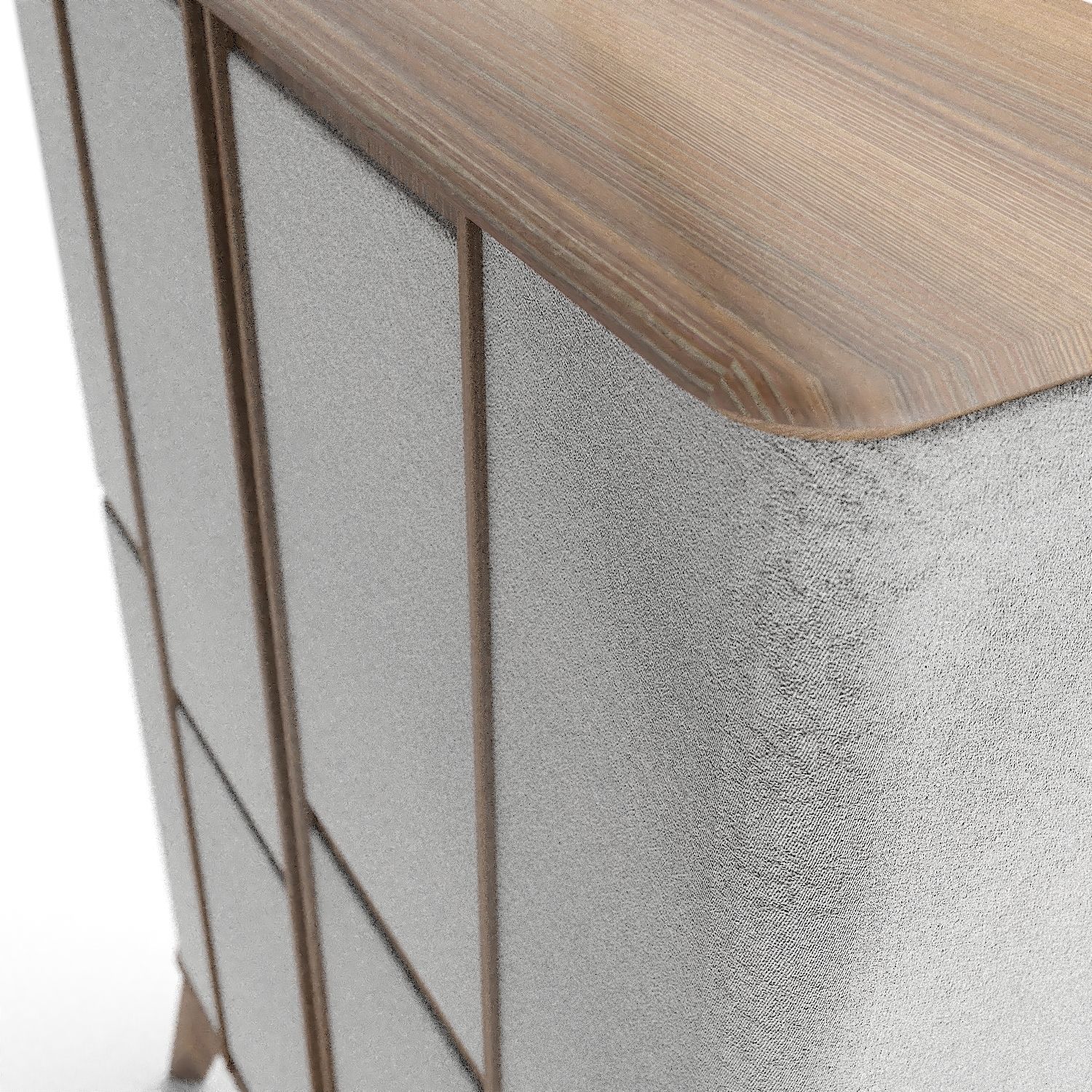 Commode modern cabinet with doors and drawers Low-poly 3D model_3