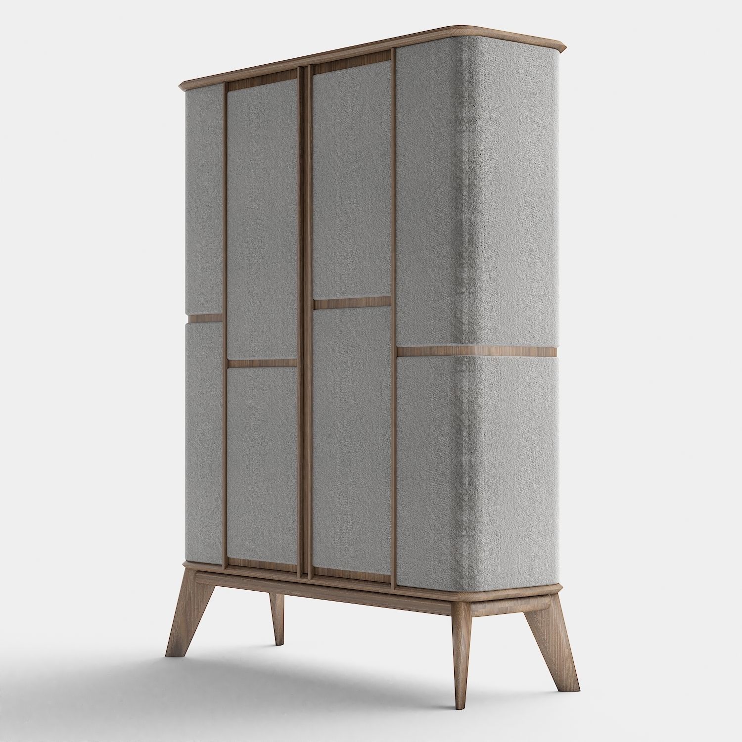 Commode modern cabinet with doors and drawers Low-poly 3D model_2