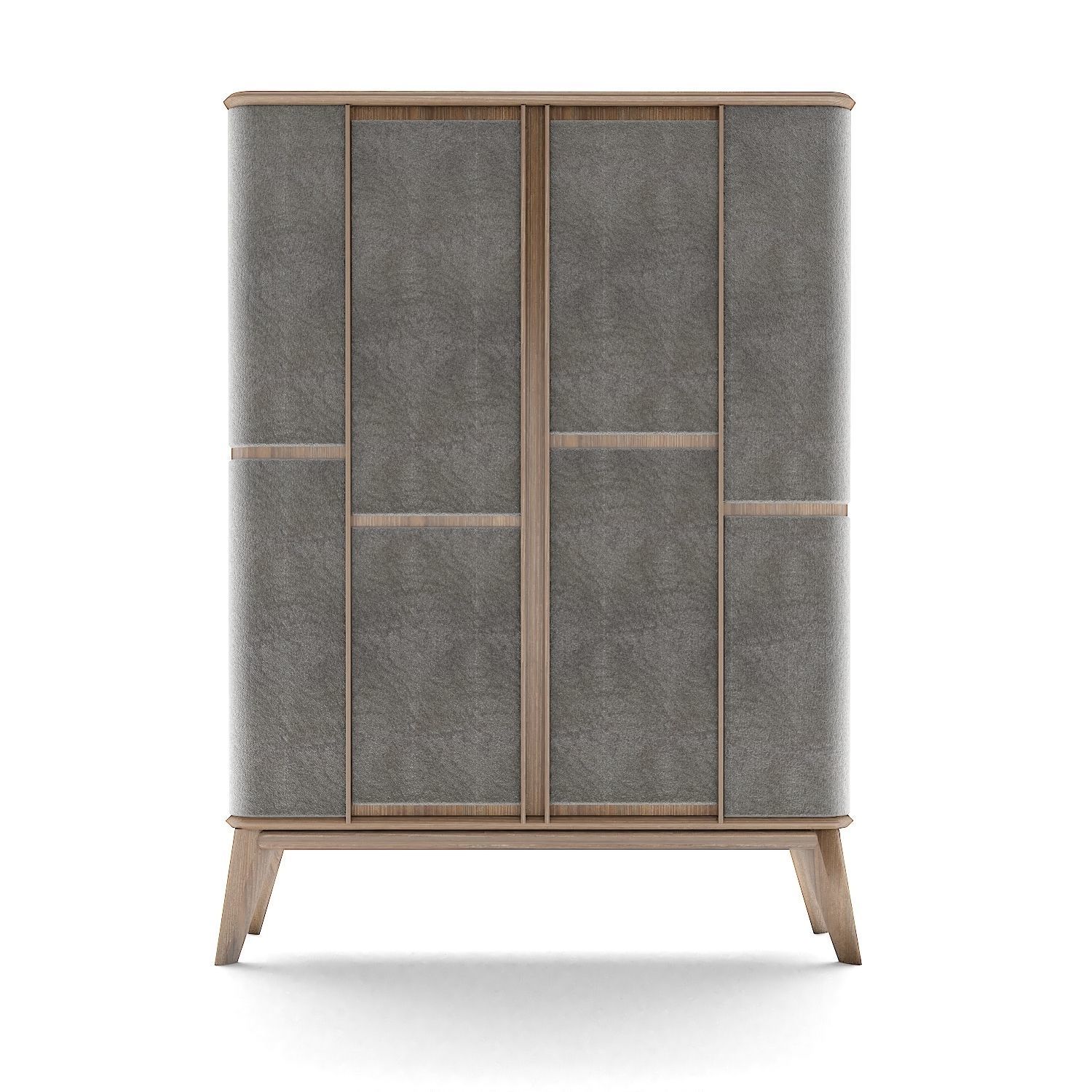 Commode modern cabinet with doors and drawers Low-poly 3D model_1