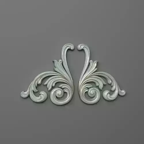 Onlay two ornate scrolls