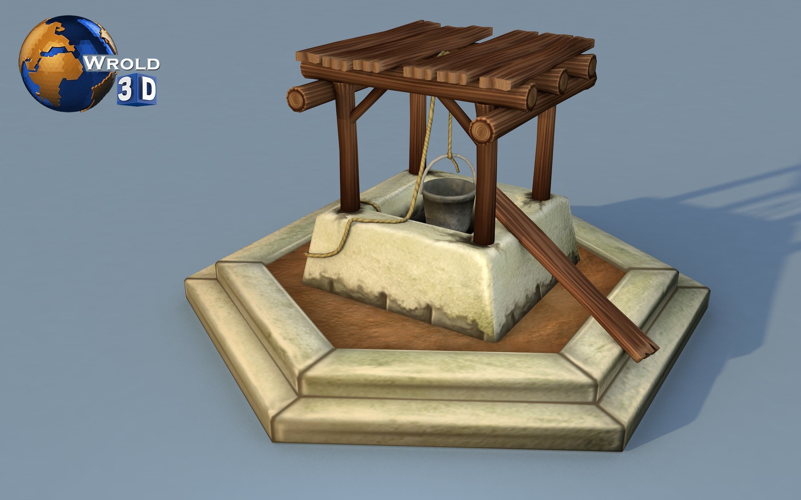 Lowpoly Water Well 3D Model Low-poly 3D model_1
