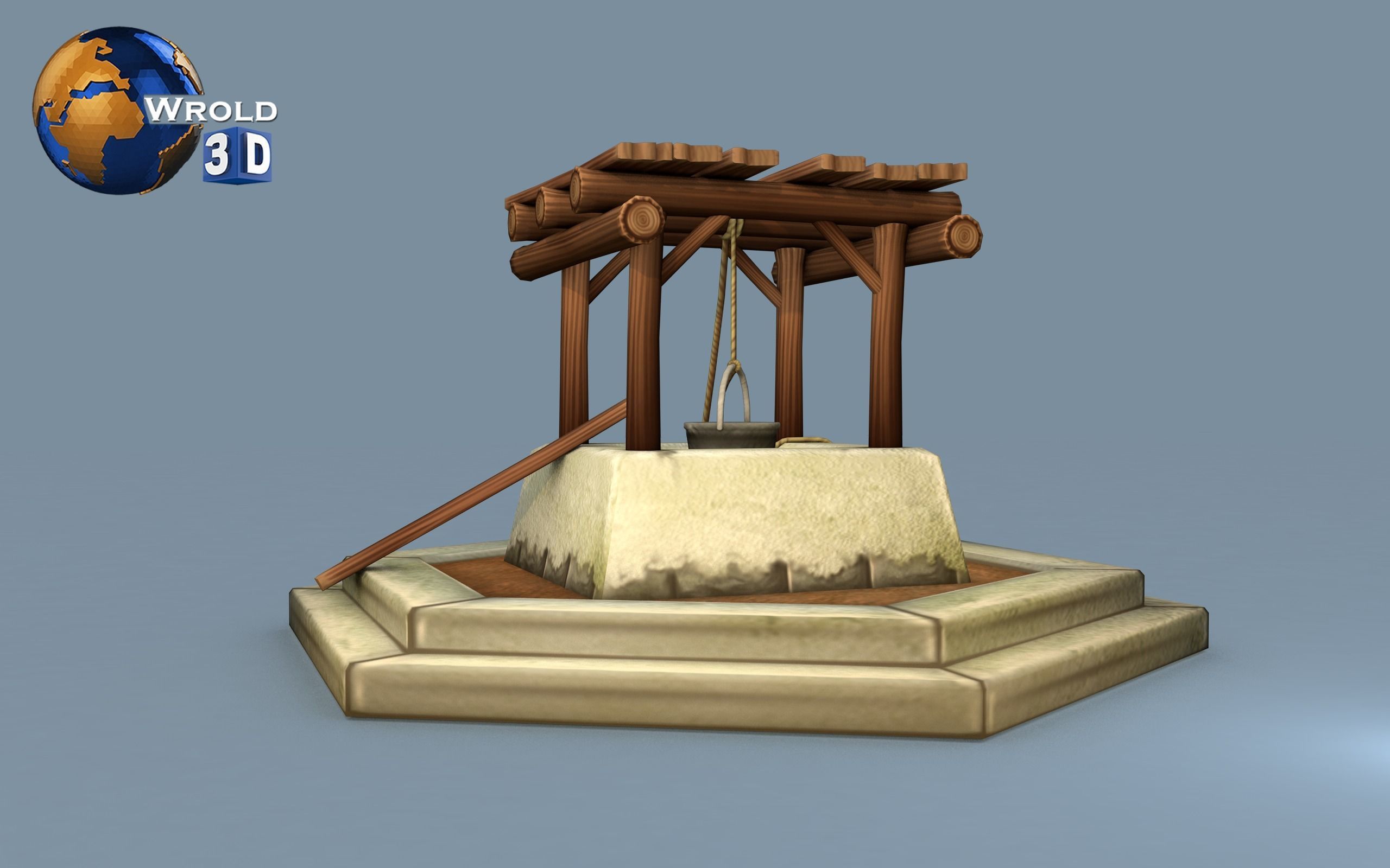 Lowpoly Water Well 3D Model Low-poly 3D model_2
