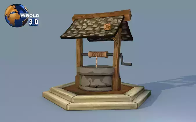 Medieval Water Well Lowpoly 3D Model