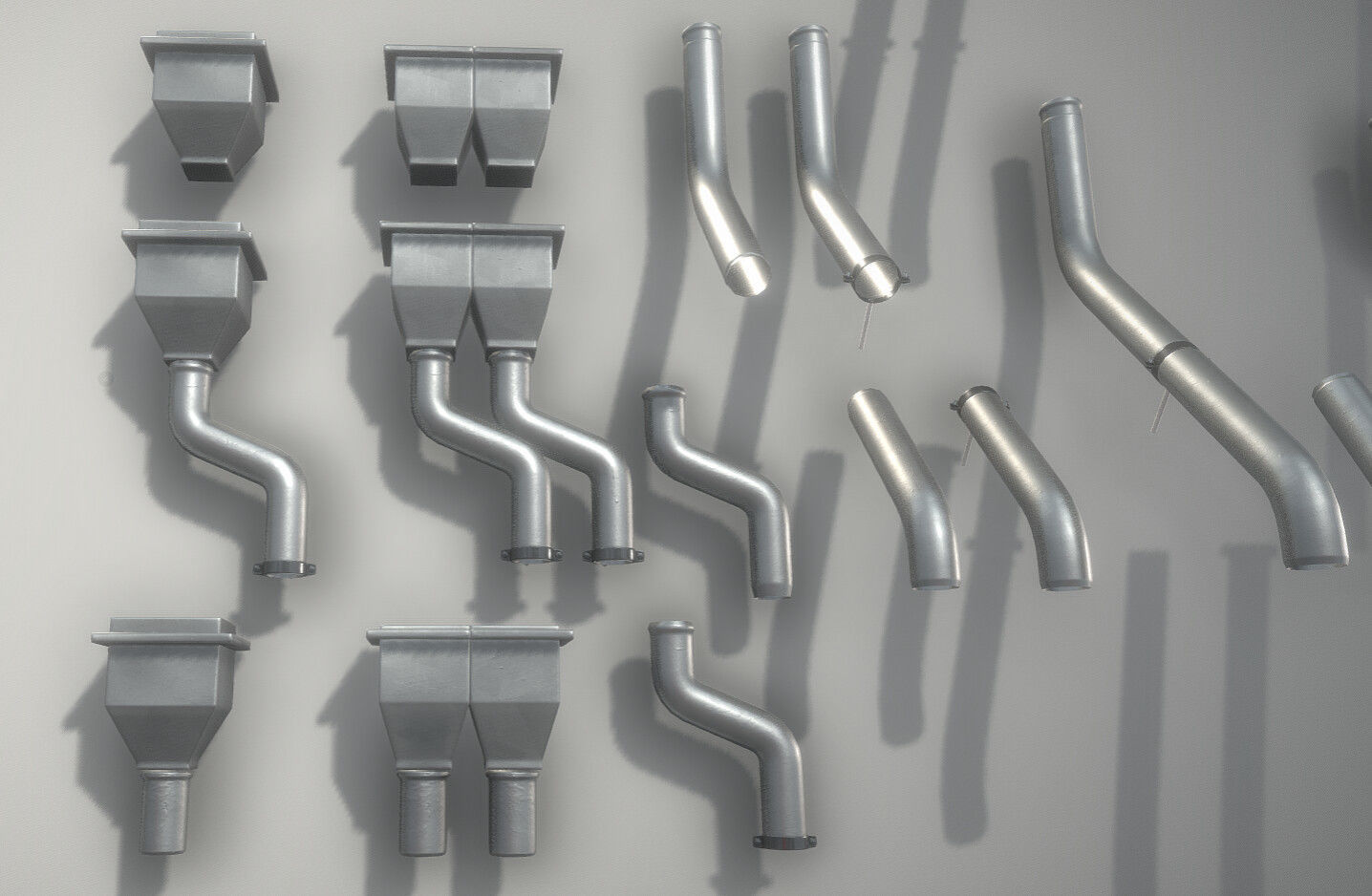 Modular Roof Gutter Pipe Construction Ki Low-poly 3D model_16