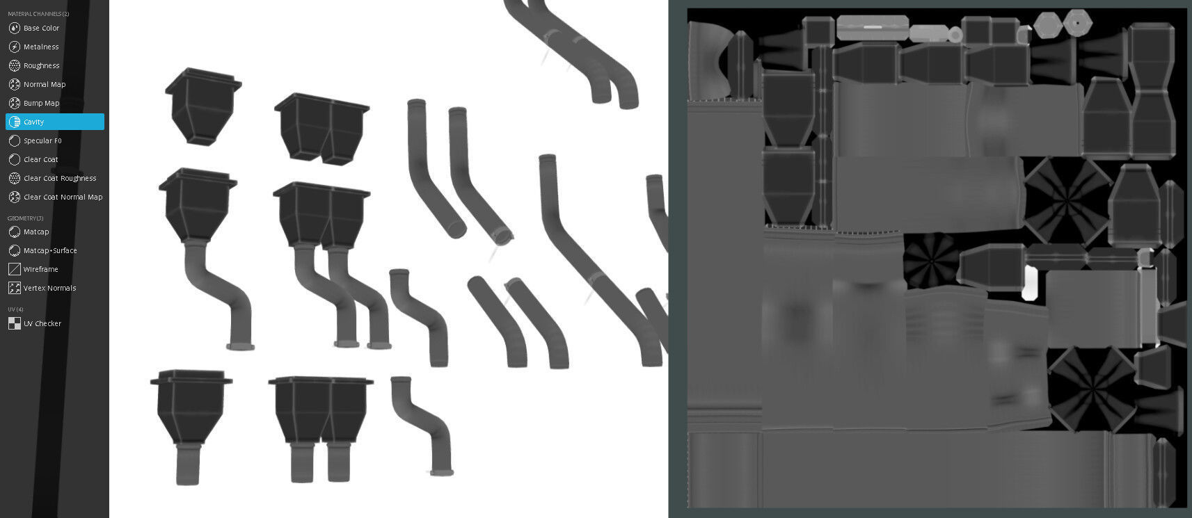 Modular Roof Gutter Pipe Construction Ki Low-poly 3D model_20