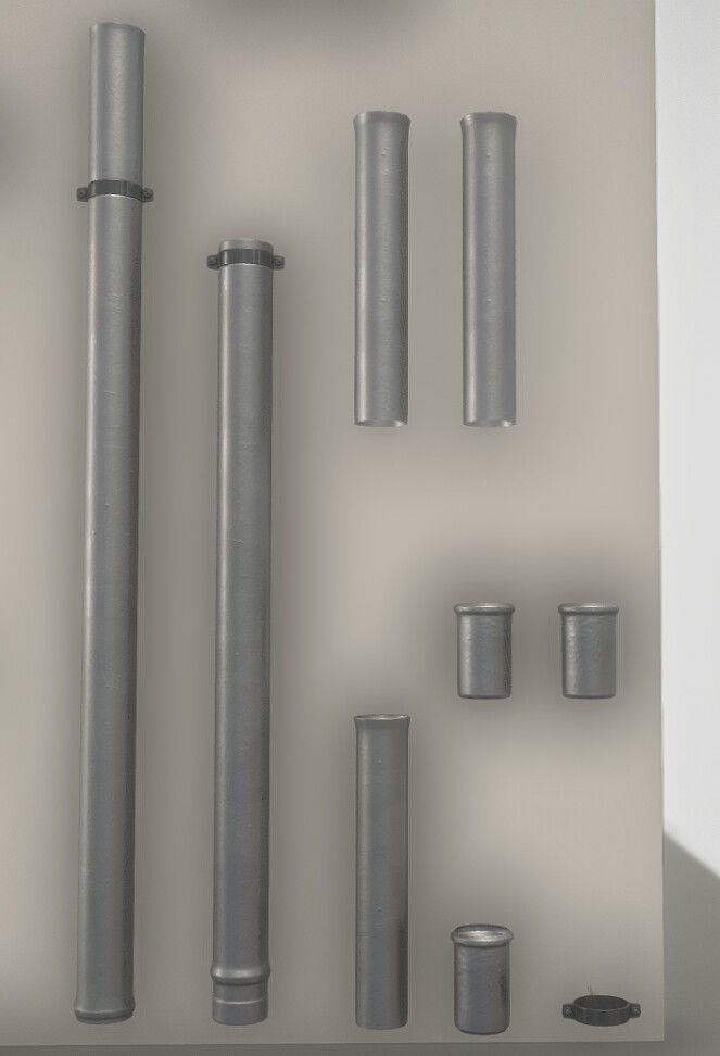 Modular Roof Gutter Pipe Construction Ki Low-poly 3D model_8