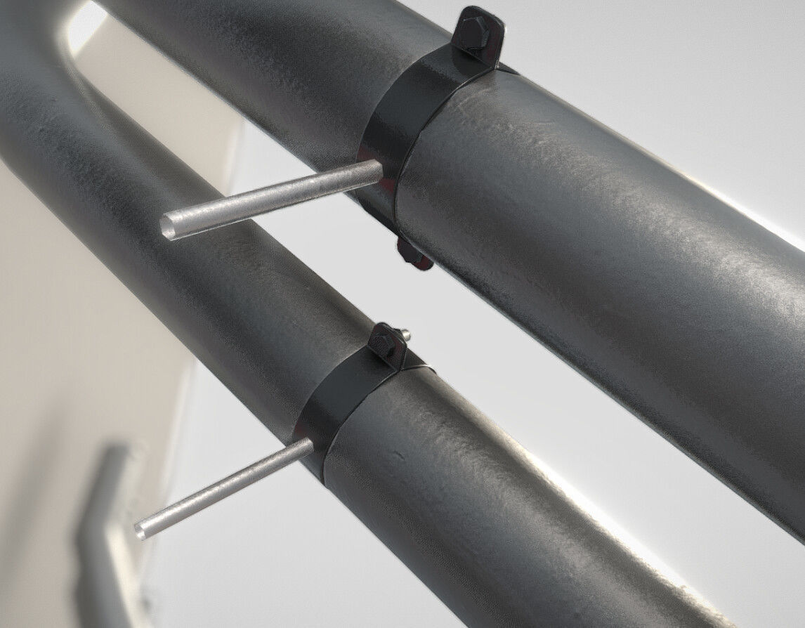 Modular Roof Gutter Pipe Construction Ki Low-poly 3D model_7