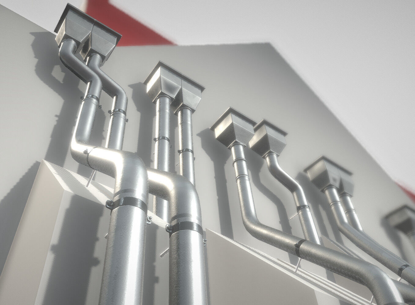 Modular Roof Gutter Pipe Construction Ki Low-poly 3D model_14