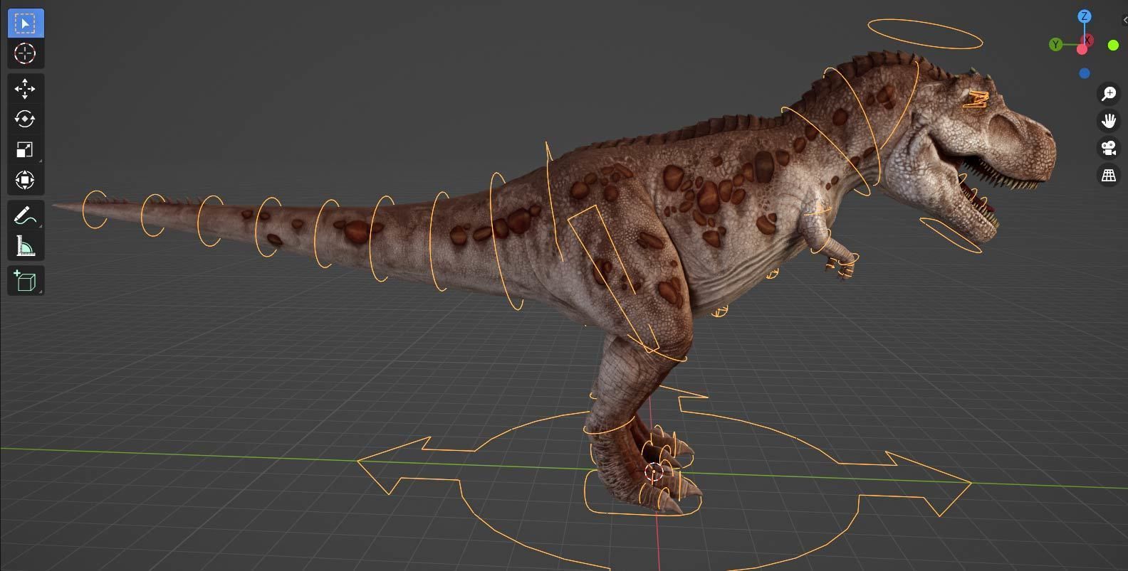 Tyrannosaurus rex rigged 3D model_3