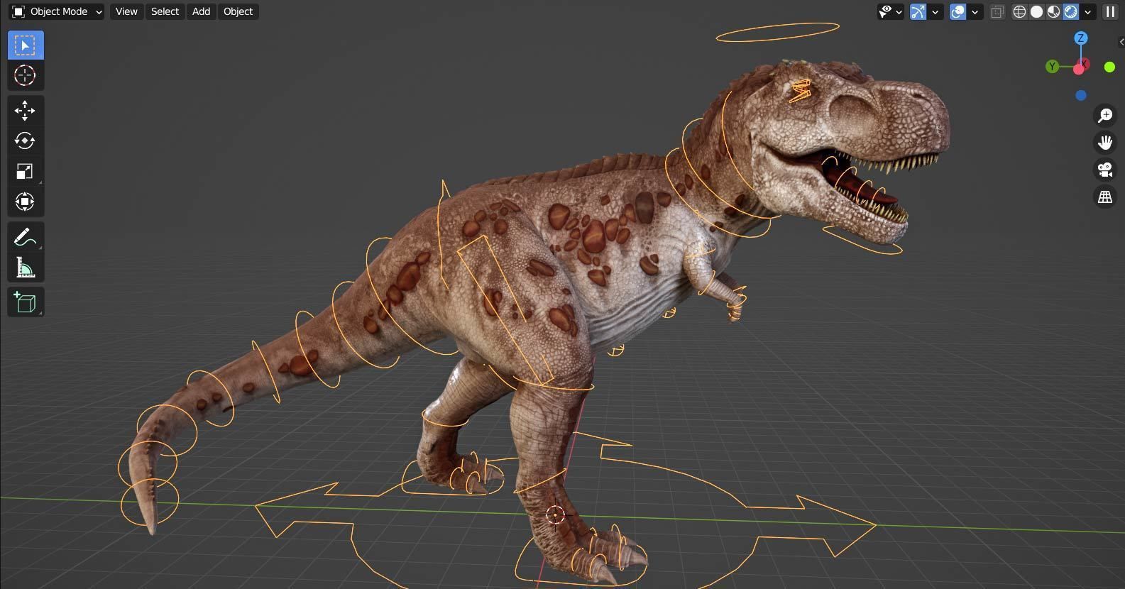 Tyrannosaurus rex rigged 3D model_5