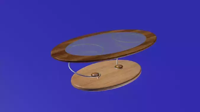 Eliptic glass and wood modern table