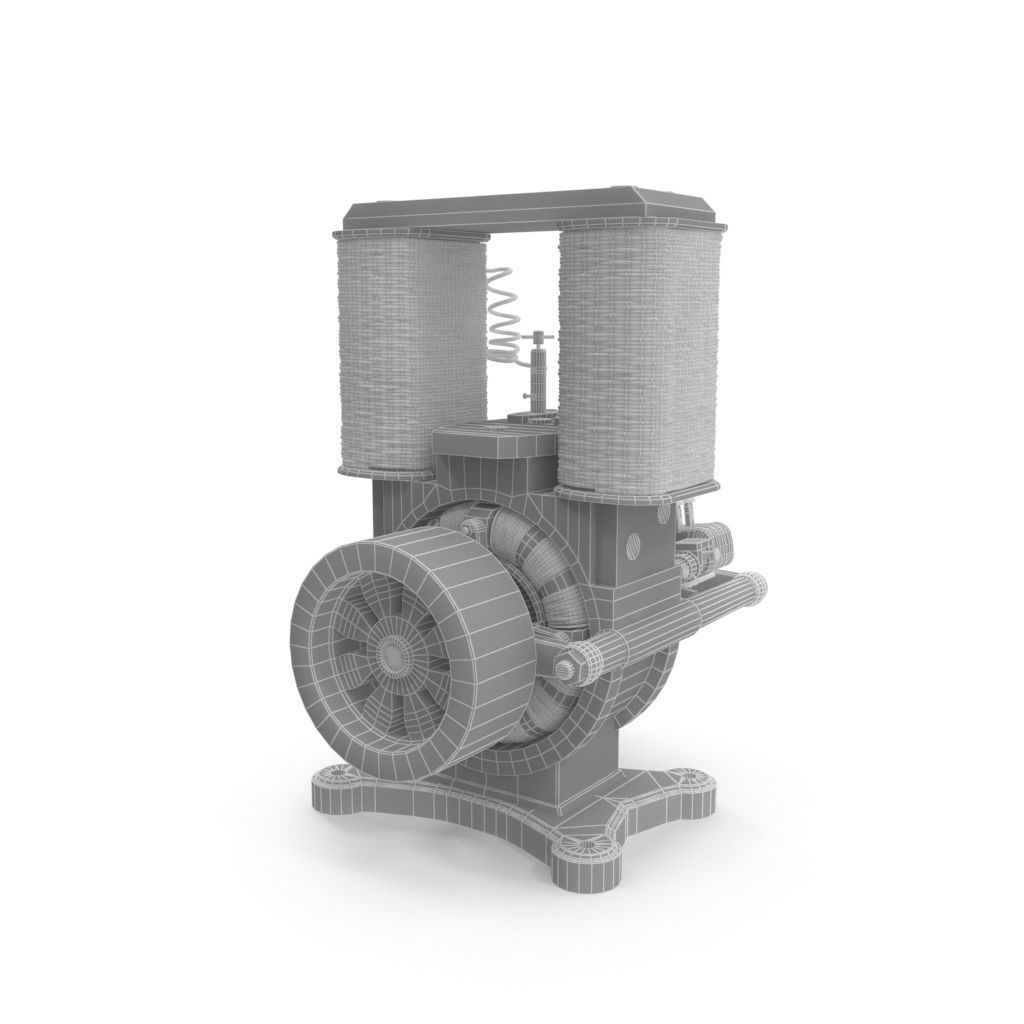 Vintage motor 3D model_2