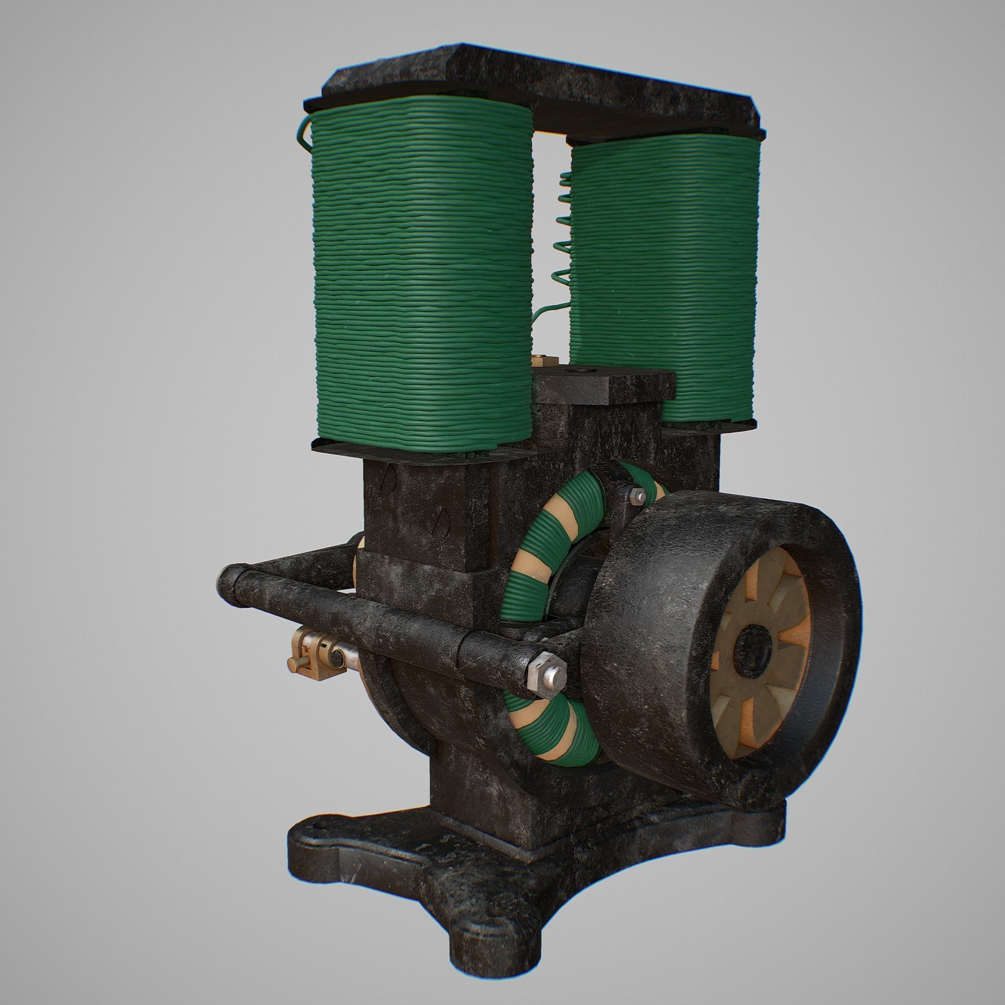 Vintage motor 3D model_9