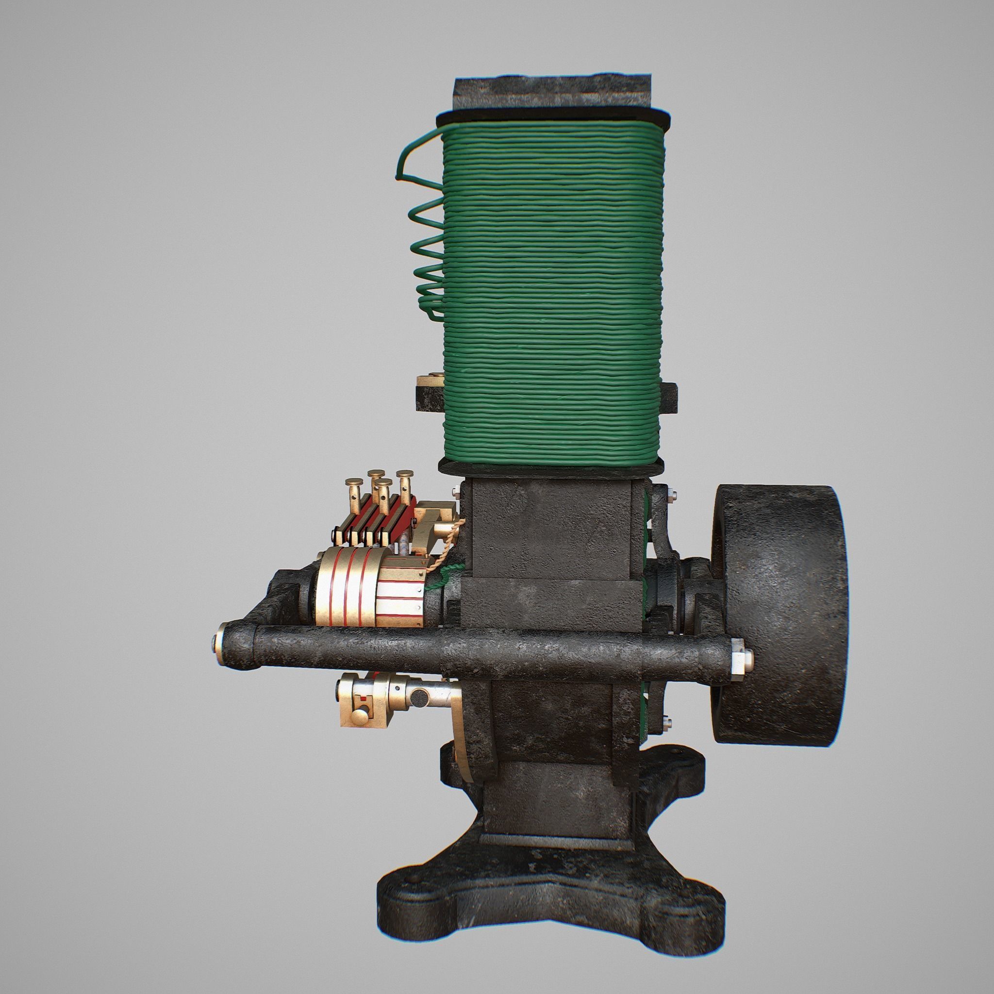 Vintage motor 3D model_10