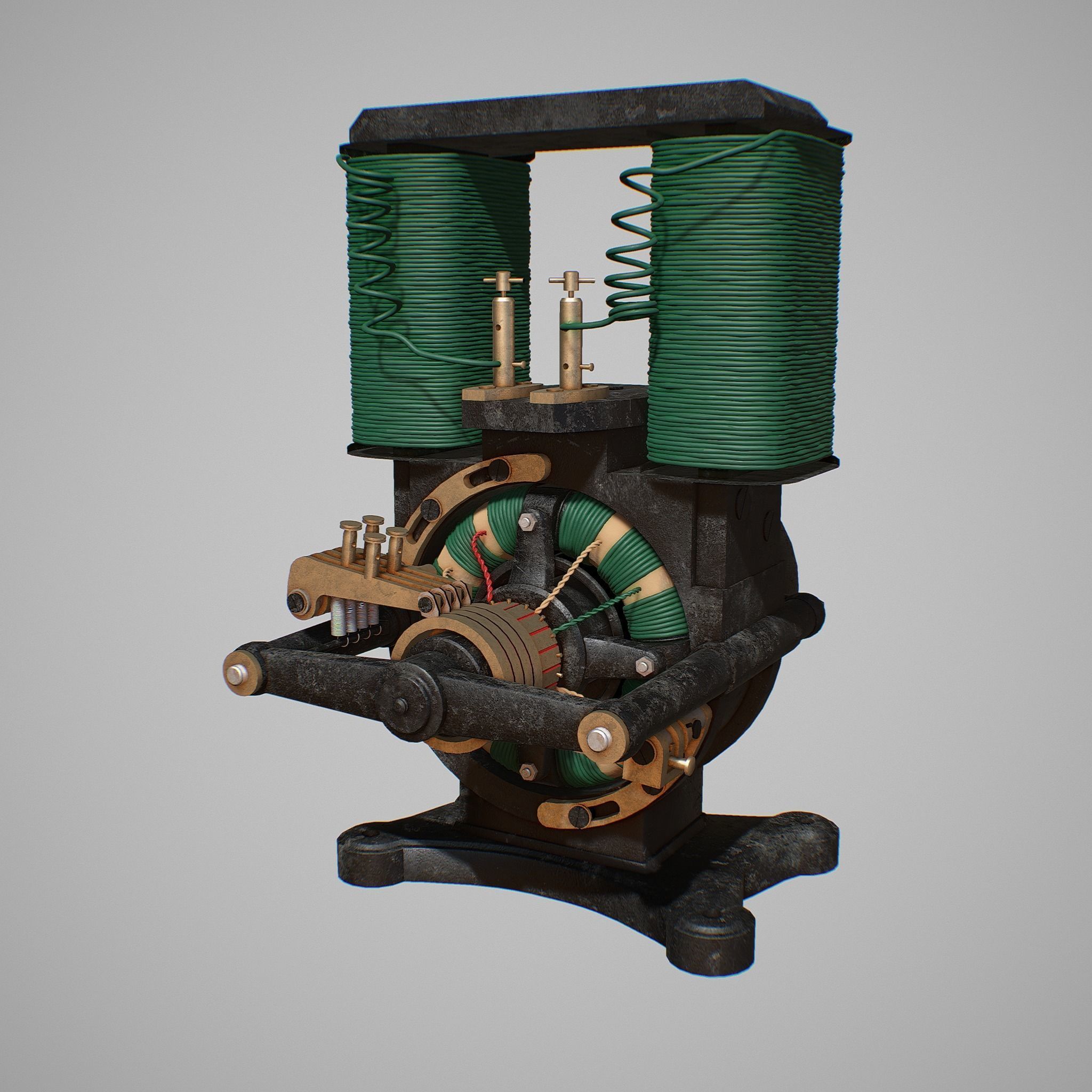 Vintage motor 3D model_4
