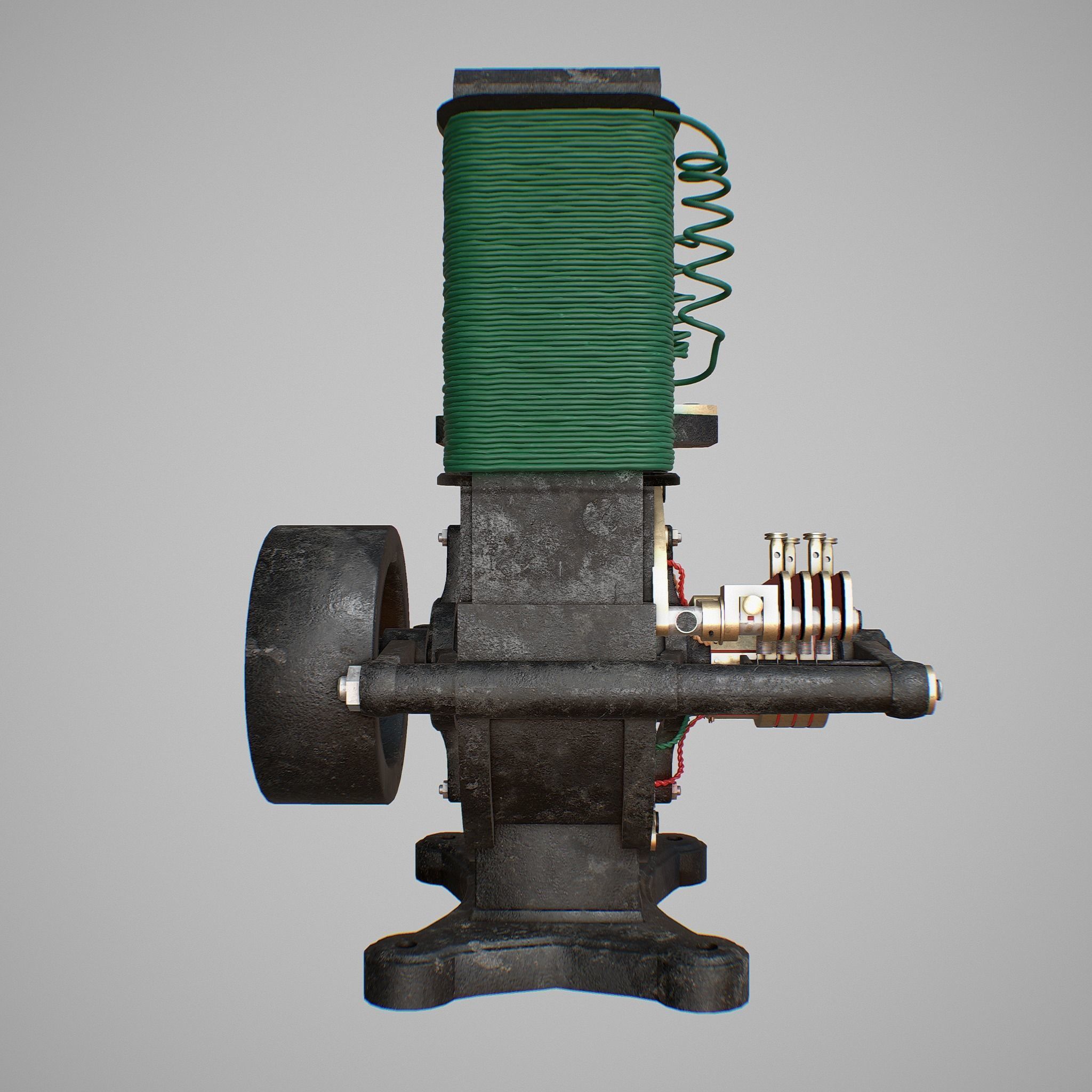 Vintage motor 3D model_7