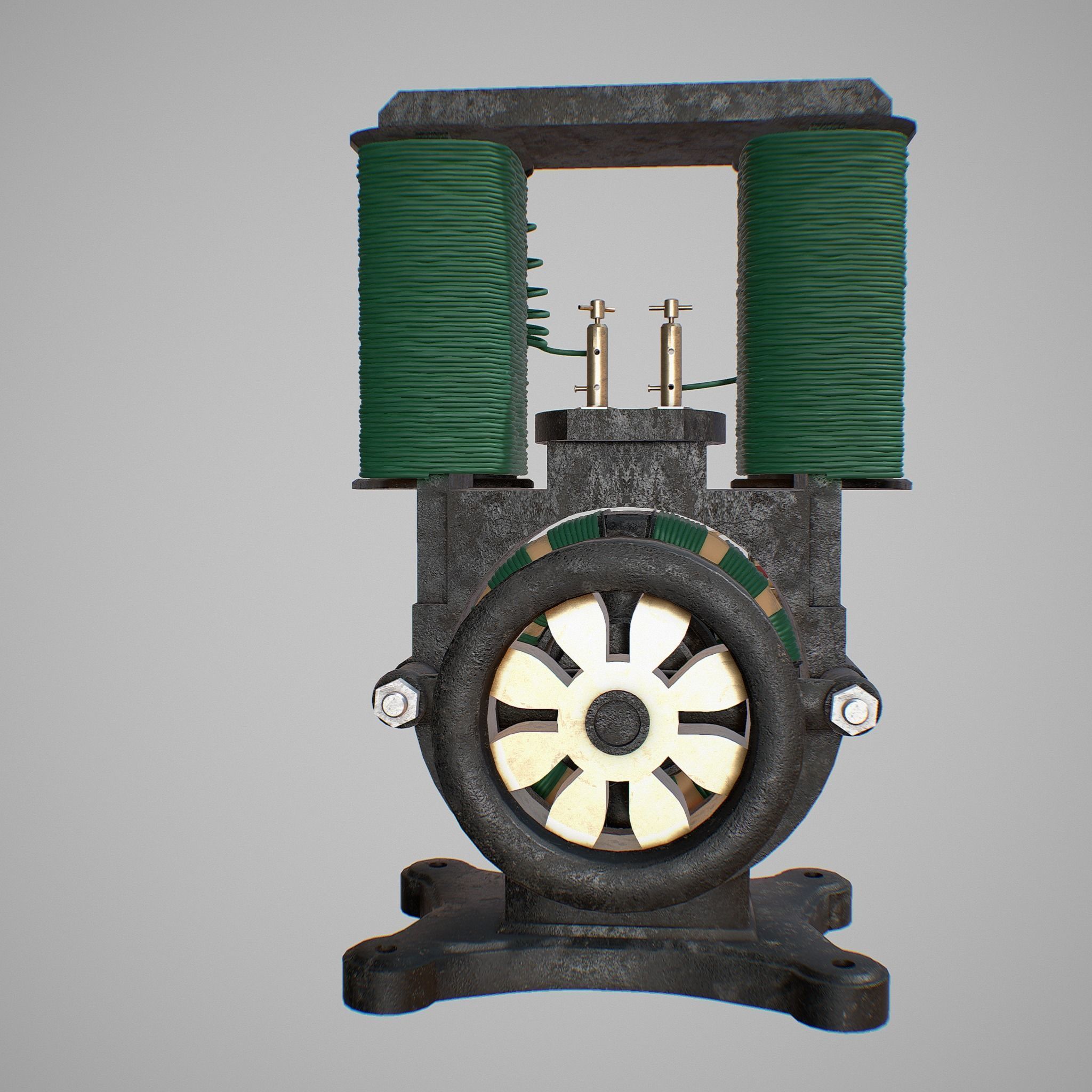 Vintage motor 3D model_8