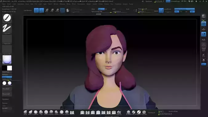 ZBrush Stylized Girl Character Base Mesh No 18