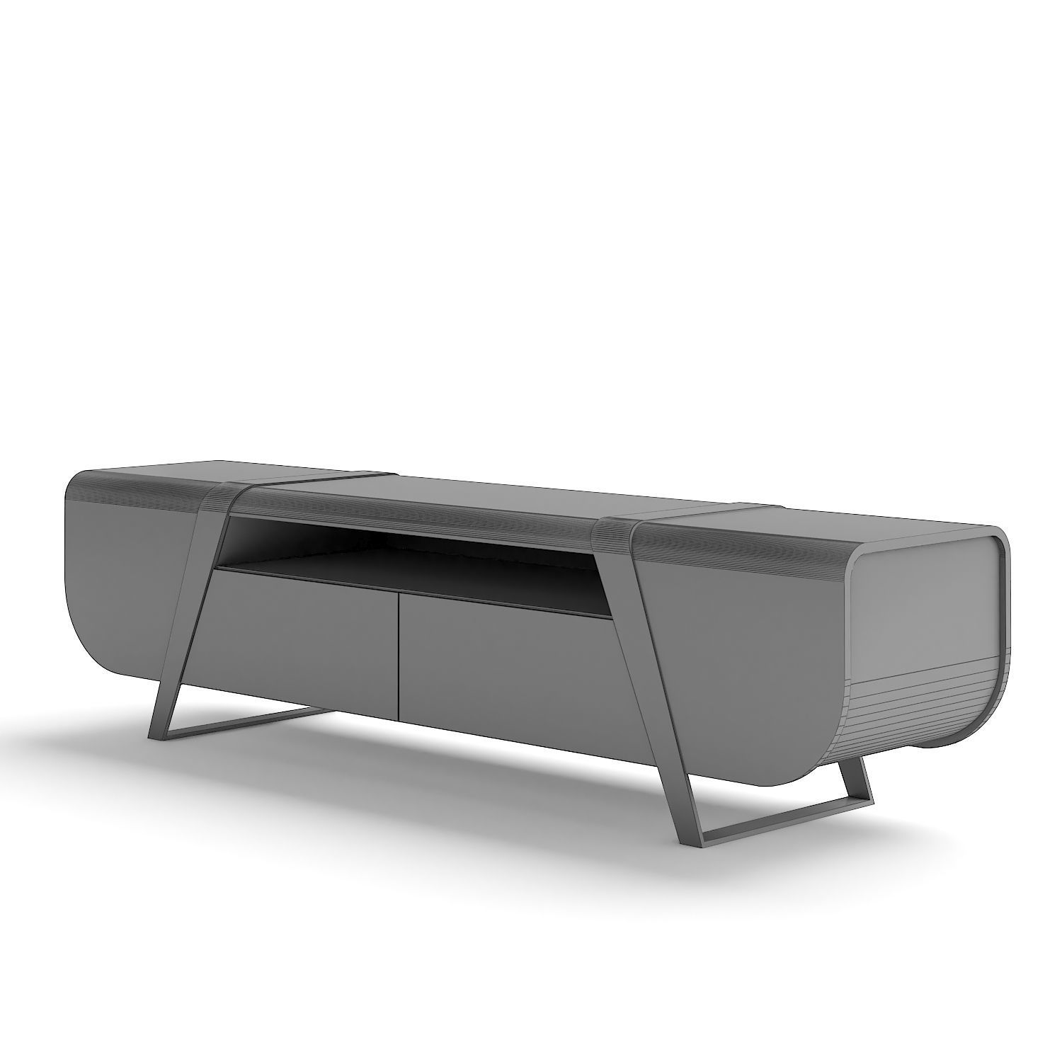 TV stand Low-poly 3D model_4