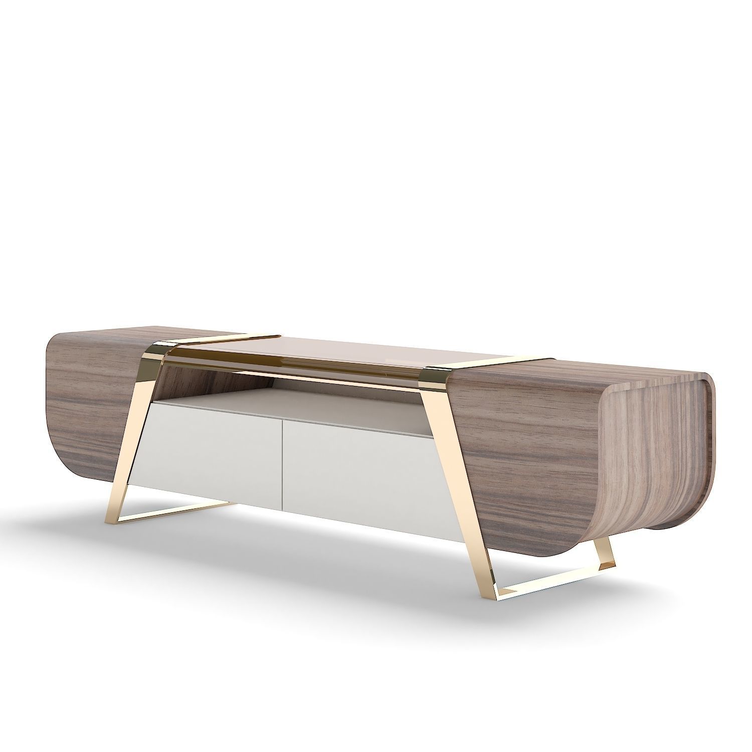 TV stand Low-poly 3D model_2