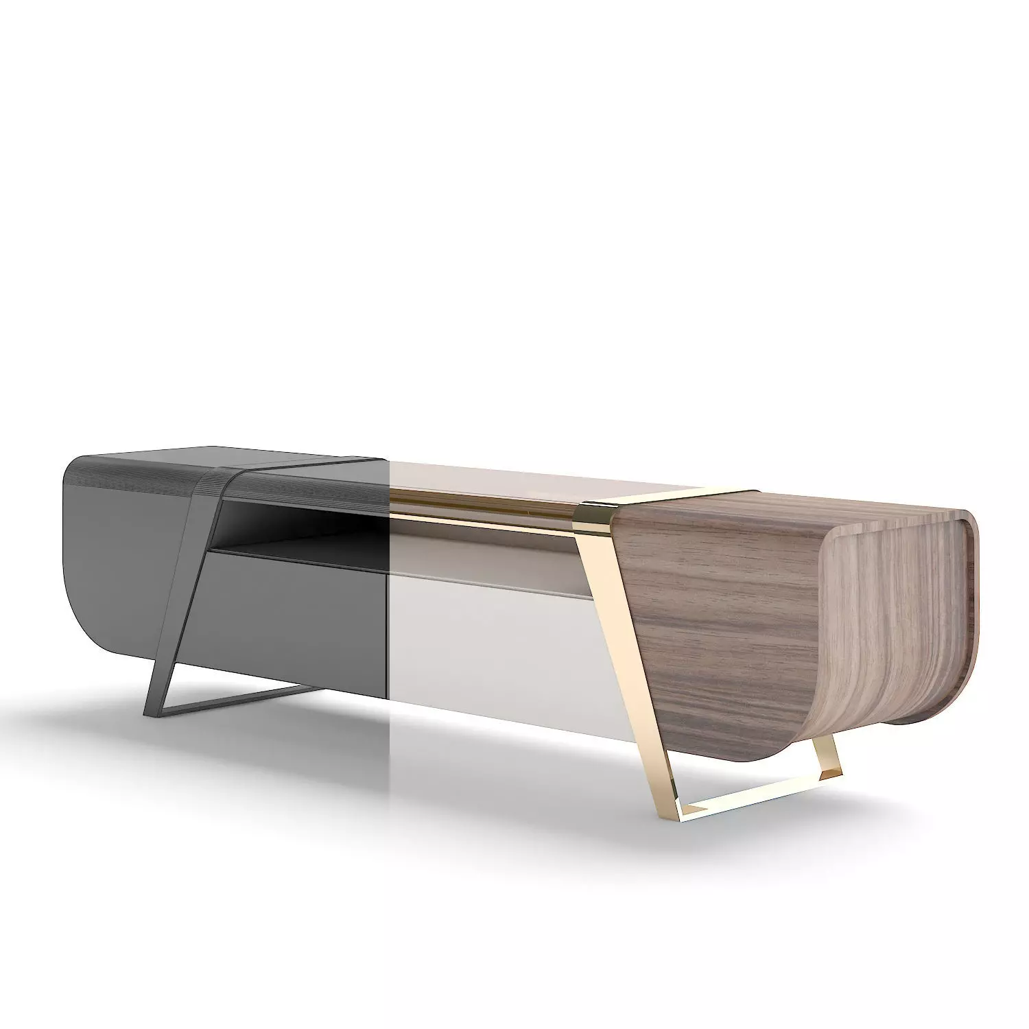 TV stand Low-poly 3D model_0