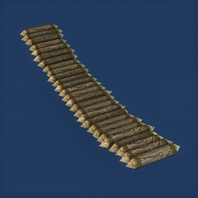 Wooden bridge 3D model_2