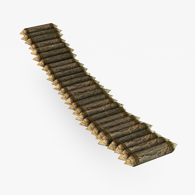 Wooden bridge 3D model_1