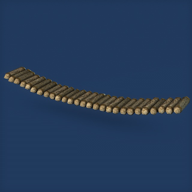 Wooden bridge 3D model_4