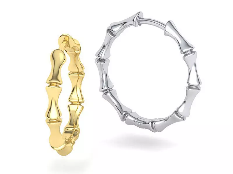 Bamboo Hoop Earrings 3dmodel 3D print model