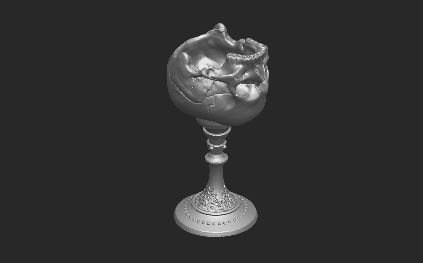 Skull cup or goblet for 3D printing 3D print model_3