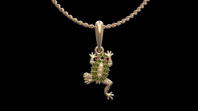 Frog pendant 3D print model