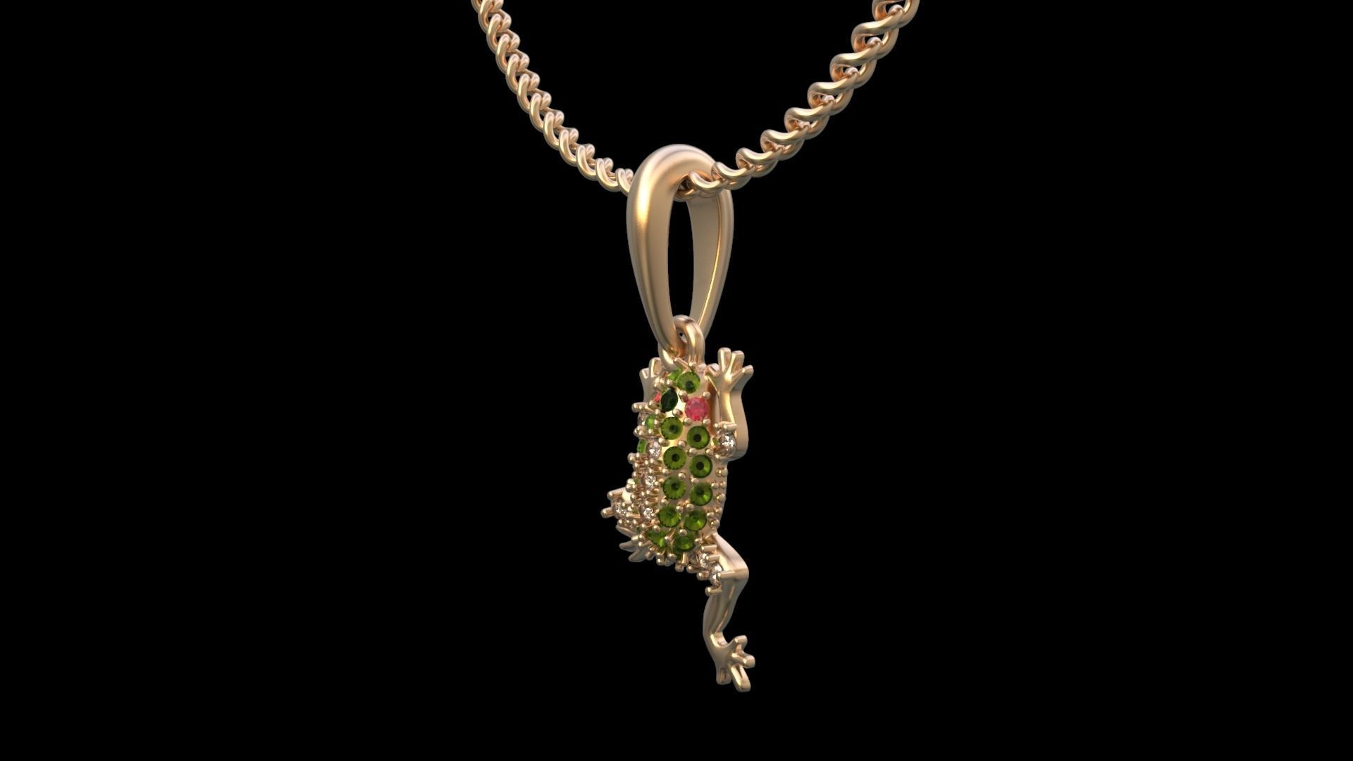 Frog pendant 3D print model_5