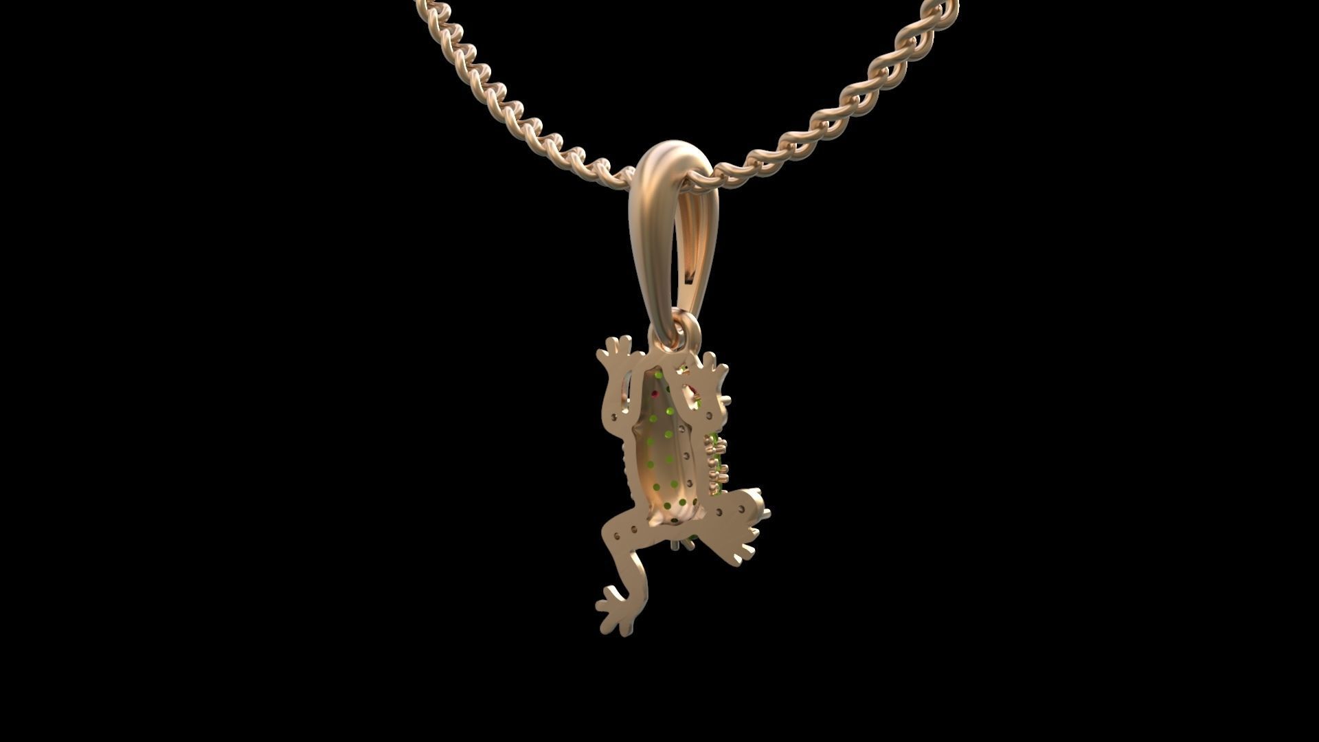 Frog pendant 3D print model_2