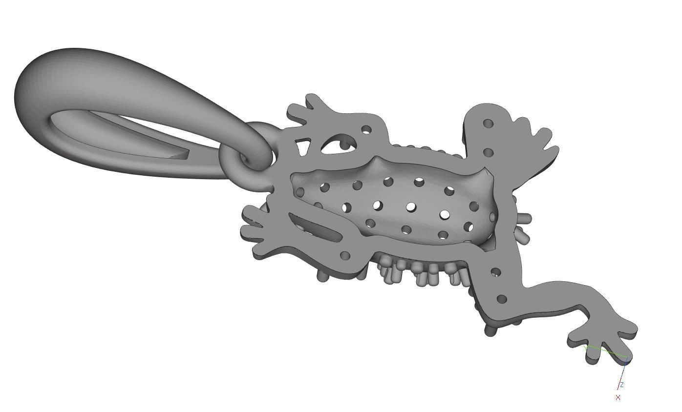 Frog pendant 3D print model_8