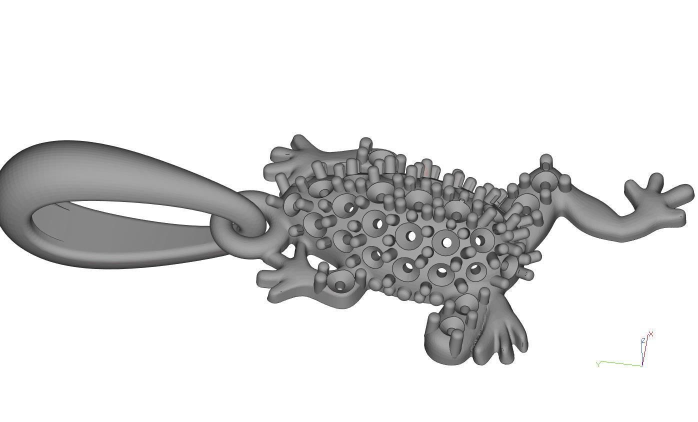 Frog pendant 3D print model_7
