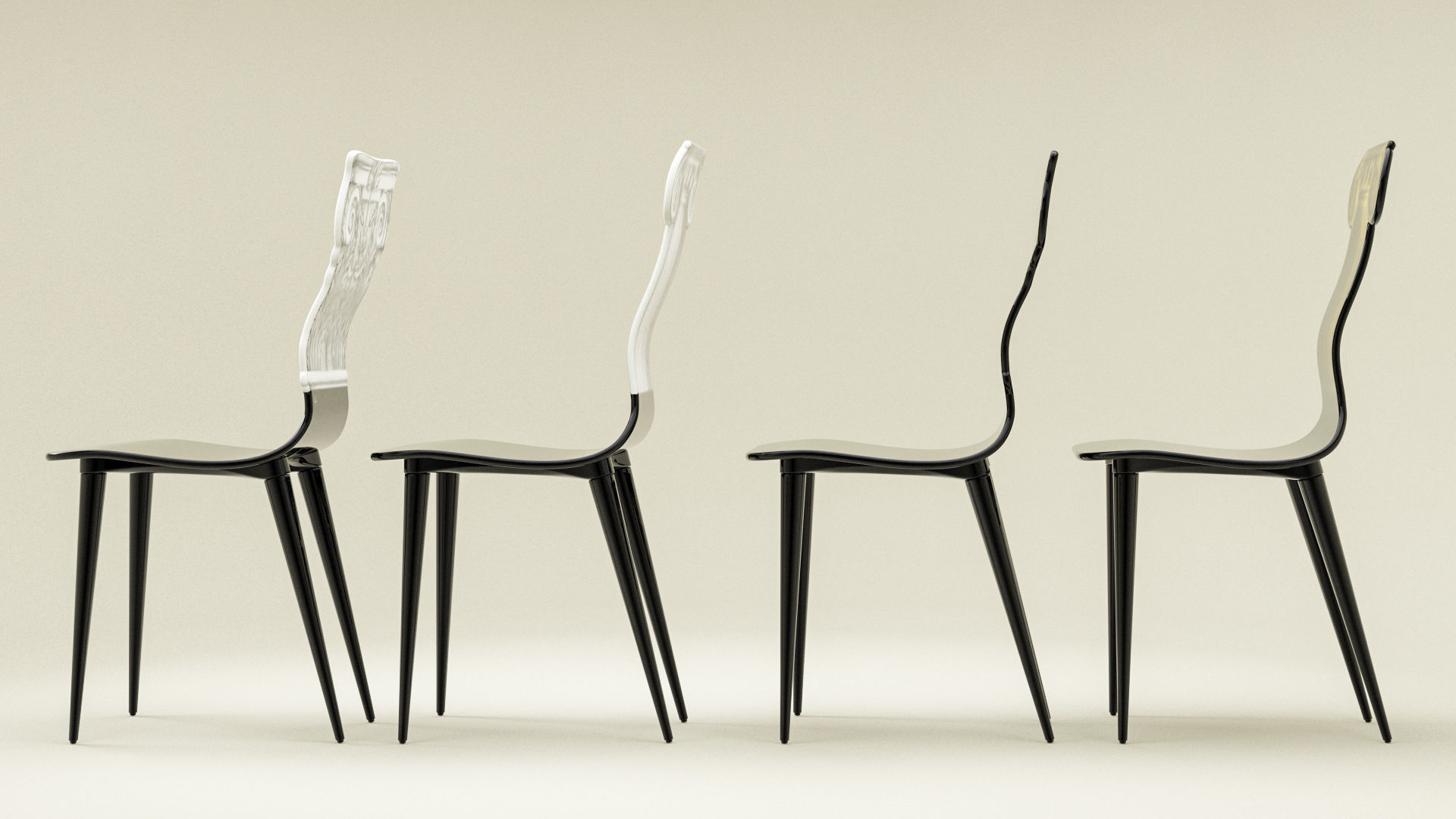 Fornasetti Capitello Corinzio and Jonico Chair Low-poly 3D model_5