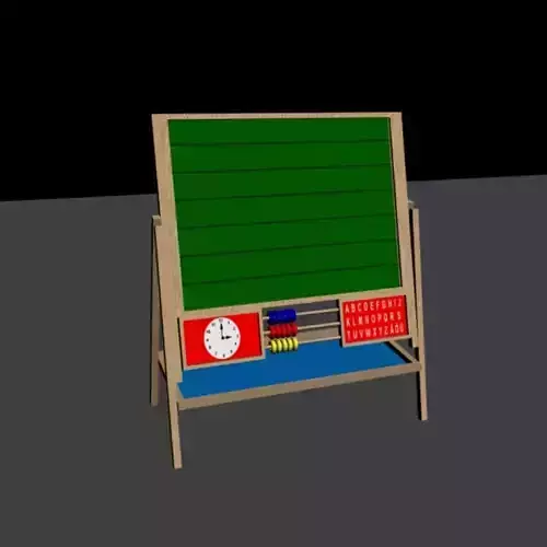 Kid Chalk Learning Board Low-poly 3D model